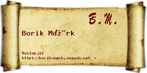 Borik Márk névjegykártya